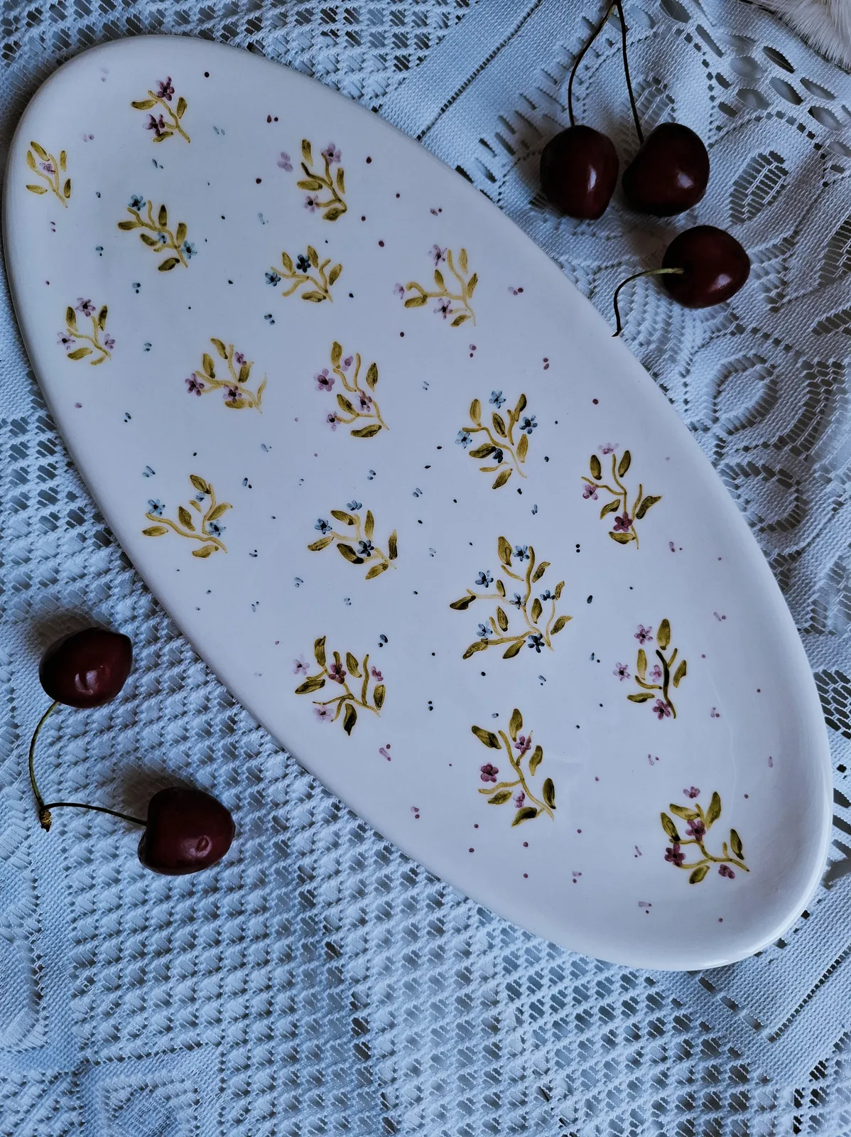 سینی اردوخوری گل پیچکی — سینی